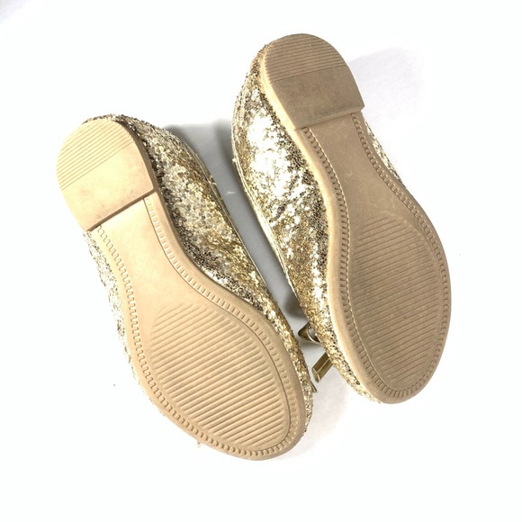 GYMBOREE Little Girls 9 Gold Glitter Ballet Flats - Picture 3 of 5